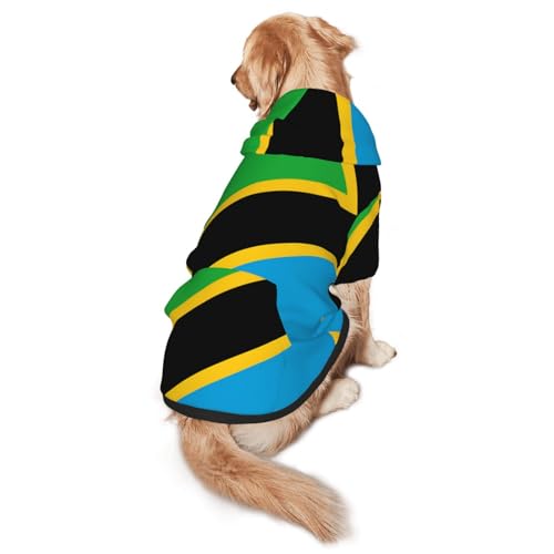 Hunde-Kapuzenpullover mit Tansania-Flagge, für mittelgroße und große Hunde, stilvolles Haustier-Sweatshirt mit Tasche und Loch für die Leine Hunde-Kapuzenpullover mit Tansania-Flagge, für mittelgroße und große Hunde, stilvolles Haustier-Sweatshirt mit Tasche und Loch für die Leine von BOXILTD