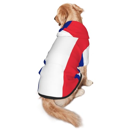 Hunde-Kapuzenpullover mit französischer Flagge, für mittelgroße und große Hunde, stilvolles Haustier-Sweatshirt mit Tasche und Loch für die Leine Hunde-Kapuzenpullover mit französischer Flagge, für mittelgroße und große Hunde, stilvolles Haustier-Sweatshirt mit Tasche und Loch für die Leine von BOXILTD