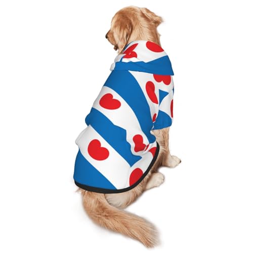 Hunde-Kapuzenpullover mit friesischer Flagge, für mittelgroße und große Hunde, stilvolles Haustier-Sweatshirt mit Tasche und Loch für die Leine Hunde-Kapuzenpullover mit friesischer Flagge, für mittelgroße und große Hunde, stilvolles Haustier-Sweatshirt mit Tasche und Loch für die Leine von BOXILTD