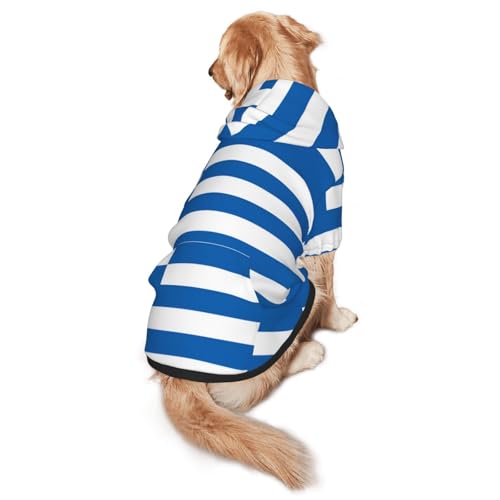 Hunde-Kapuzenpullover mit griechischer Flagge, für mittelgroße und große Hunde, stilvolles Haustier-Sweatshirt mit Tasche und Loch für die Leine Hunde-Kapuzenpullover mit griechischer Flagge, für mittelgroße und große Hunde, stilvolles Haustier-Sweatshirt mit Tasche und Loch für die Leine von BOXILTD