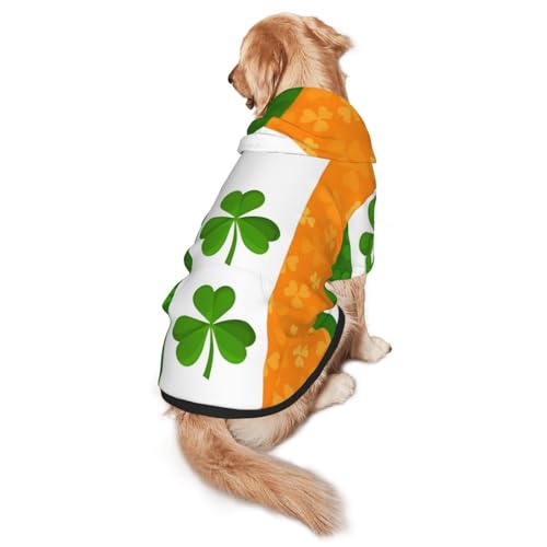 Hunde-Kapuzenpullover mit irischer Flagge, für mittelgroße und große Hunde, stilvolles Haustier-Sweatshirt mit Tasche und Loch für die Leine Hunde-Kapuzenpullover mit irischer Flagge, für mittelgroße und große Hunde, stilvolles Haustier-Sweatshirt mit Tasche und Loch für die Leine von BOXILTD