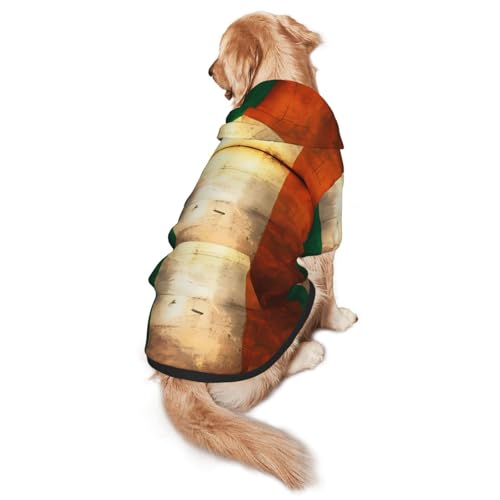 Hunde-Kapuzenpullover mit irischer Flagge im Retro-Stil, Hunde-Kapuzenpullover für mittelgroße und große Hunde, stilvolles Haustier-Sweatshirt mit Tasche und Loch für die Leine Hunde-Kapuzenpullover mit irischer Flagge im Retro-Stil, Hunde-Kapuzenpullover für mittelgroße und große Hunde, stilvolles Haustier-Sweatshirt mit Tasche und Loch für die Leine von BOXILTD