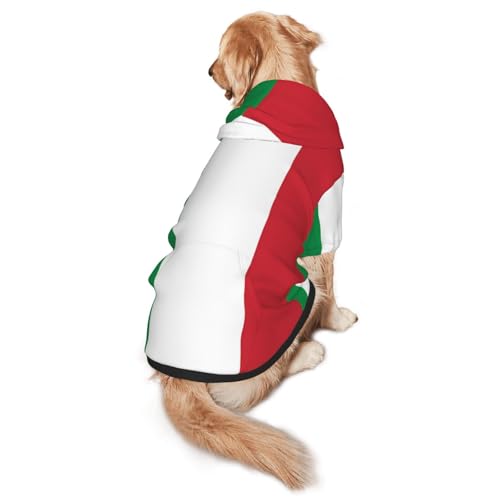Hunde-Kapuzenpullover mit italienischer Flagge, für mittelgroße und große Hunde, stilvolles Haustier-Sweatshirt mit Tasche und Loch für die Leine von BOXILTD