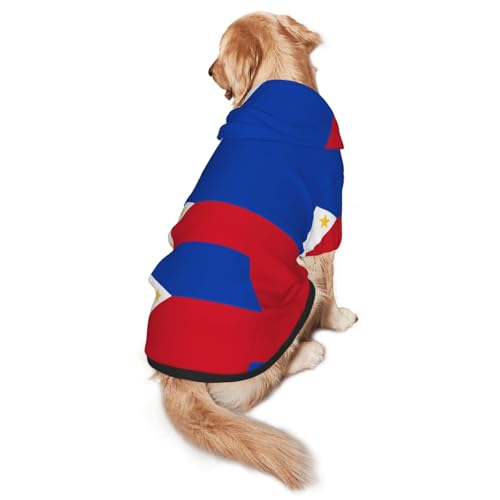 Hunde-Kapuzenpullover mit philippinischer Flagge, Hunde-Kapuzenpullover für mittelgroße und große Hunde, stilvolles Haustier-Sweatshirt mit Tasche und Loch für die Leine Hunde-Kapuzenpullover mit philippinischer Flagge, Hunde-Kapuzenpullover für mittelgroße und große Hunde, stilvolles Haustier-Sweatshirt mit Tasche und Loch für die Leine von BOXILTD