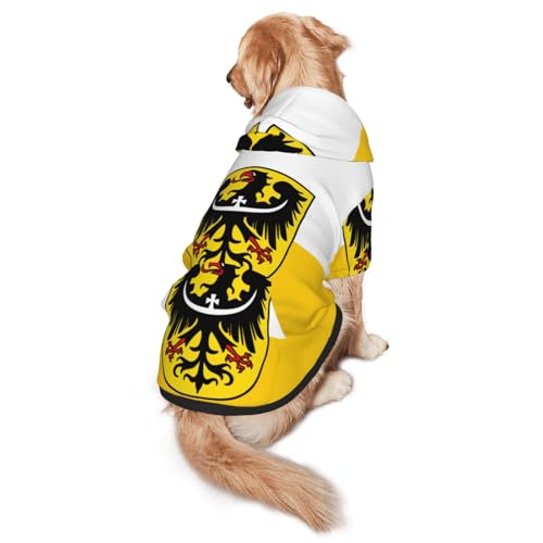 Hunde-Kapuzenpullover mit schlesischer Flagge, Hunde-Kapuzenpullover für mittelgroße und große Hunde, stilvolles Haustier-Sweatshirt mit Tasche und Loch für die Leine Hunde-Kapuzenpullover mit schlesischer Flagge, Hunde-Kapuzenpullover für mittelgroße und große Hunde, stilvolles Haustier-Sweatshirt mit Tasche und Loch für die Leine von BOXILTD