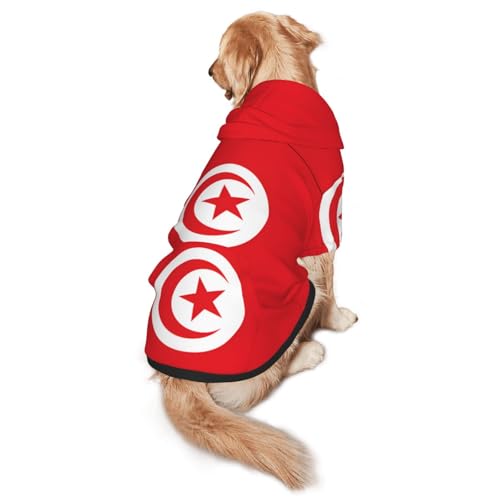 Hunde-Kapuzenpullover mit tunesischer Flagge, Hunde-Kapuzenpullover für mittelgroße und große Hunde, stilvolles Haustier-Sweatshirt mit Tasche und Loch für die Leine Hunde-Kapuzenpullover mit tunesischer Flagge, Hunde-Kapuzenpullover für mittelgroße und große Hunde, stilvolles Haustier-Sweatshirt mit Tasche und Loch für die Leine von BOXILTD
