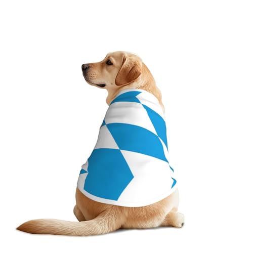 Hunde-Shirt, Motiv: Flagge der Bayerischen Raute in der Variante, leicht, dehnbar, für mittelgroße und große Rassen, zum Spazierengehen, für Outdoor-Aktivitäten Hunde-Shirt, Motiv: Flagge der Bayerischen Raute in der Variante, leicht, dehnbar, für mittelgroße und große Rassen, zum Spazierengehen, für Outdoor-Aktivitäten von BOXILTD