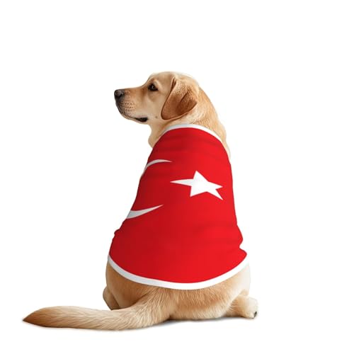 Hunde-Shirt, Motiv: Flagge der Türkei, leicht, dehnbar, für mittelgroße und große Rassen, für Spaziergänge, Outdoor-Aktivitäten Hunde-Shirt, Motiv: Flagge der Türkei, leicht, dehnbar, für mittelgroße und große Rassen, für Spaziergänge, Outdoor-Aktivitäten von BOXILTD