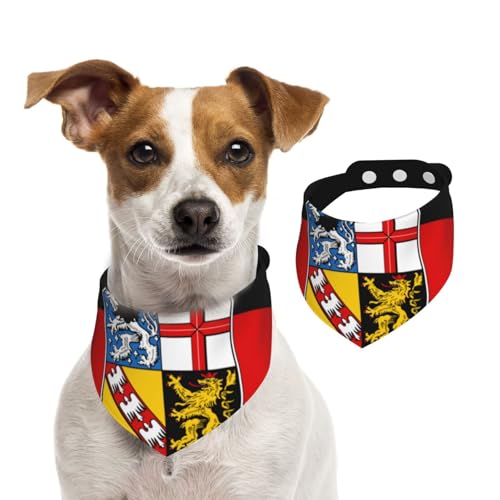 Hundehalstuch, Motiv: Saarlandflaggen, waschbar, Baumwolle, Dreieckstuch für kleine, mittelgroße und große Hunde, Katzen, Schwarz Hundehalstuch, Motiv: Saarlandflaggen, waschbar, Baumwolle, Dreieckstuch für kleine, mittelgroße und große Hunde, Katzen, Schwarz von BOXILTD