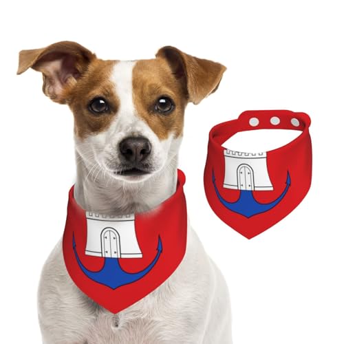 Hundehalstücher aus Baumwolle mit Hamburger Flagge, waschbar, Baumwoll-Taschentuch, Dreieckstuch für kleine, mittelgroße und große Hunde, Katzen, Schwarz Hundehalstücher aus Baumwolle mit Hamburger Flagge, waschbar, Baumwoll-Taschentuch, Dreieckstuch für kleine, mittelgroße und große Hunde, Katzen, Schwarz von BOXILTD