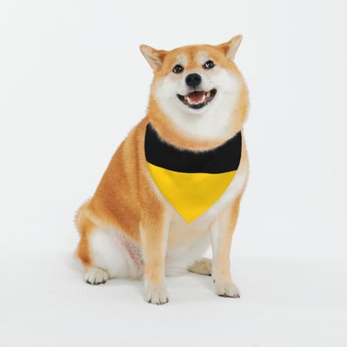 Hundehalstücher mit Flagge des Kantons Sachsen-Anhalt, verstellbares Haustier-Schal, für kleine bis große Hunde, Welpen, Katzen, Schwarz Hundehalstücher mit Flagge des Kantons Sachsen-Anhalt, verstellbares Haustier-Schal, für kleine bis große Hunde, Welpen, Katzen, Schwarz von BOXILTD