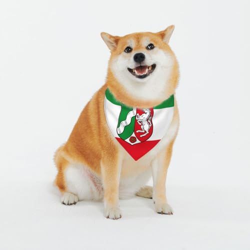 Hundehalstücher mit Flagge von Nordrhein Westfalen – verstellbares Haustier-Schal, für kleine bis große Hunde, Welpen, Katzen, Schwarz Hundehalstücher mit Flagge von Nordrhein Westfalen – verstellbares Haustier-Schal, für kleine bis große Hunde, Welpen, Katzen, Schwarz von BOXILTD