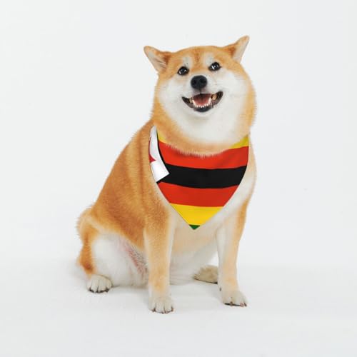 Hundehalstücher mit Flagge von Simbabwe, verstellbar, für kleine bis große Hunde, Welpen, Katzen, Schwarz Hundehalstücher mit Flagge von Simbabwe, verstellbar, für kleine bis große Hunde, Welpen, Katzen, Schwarz von BOXILTD