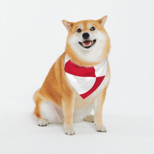Hundehalstücher mit Grönland-Flagge, verstellbar, für kleine bis große Hunde, Welpen, Katzen, Schwarz Hundehalstücher mit Grönland-Flagge, verstellbar, für kleine bis große Hunde, Welpen, Katzen, Schwarz von BOXILTD