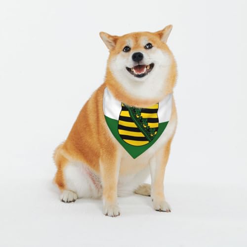 Hundehalstücher mit Sachsenflagge, verstellbar, für kleine bis große Hunde, Welpen, Katzen, Schwarz Hundehalstücher mit Sachsenflagge, verstellbar, für kleine bis große Hunde, Welpen, Katzen, Schwarz von BOXILTD