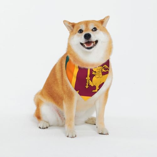 Hundehalstücher mit Sri Lanka-Flagge, verstellbar, für kleine bis große Hunde, Welpen, Katzen, Schwarz Hundehalstücher mit Sri Lanka-Flagge, verstellbar, für kleine bis große Hunde, Welpen, Katzen, Schwarz von BOXILTD