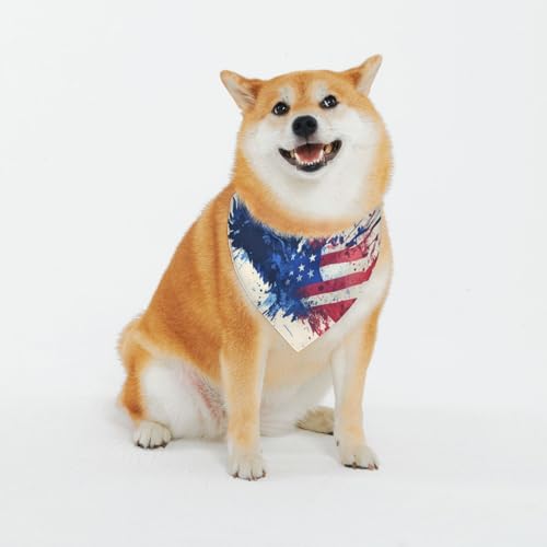 Hundehalstücher mit amerikanischer Flagge, verstellbar, für kleine bis große Hunde, Welpen, Katzen, Schwarz von BOXILTD
