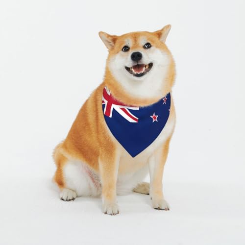 Hundehalstücher mit neuseeländischer Flagge, verstellbar, für kleine bis große Hunde, Welpen, Katzen, Schwarz Hundehalstücher mit neuseeländischer Flagge, verstellbar, für kleine bis große Hunde, Welpen, Katzen, Schwarz von BOXILTD