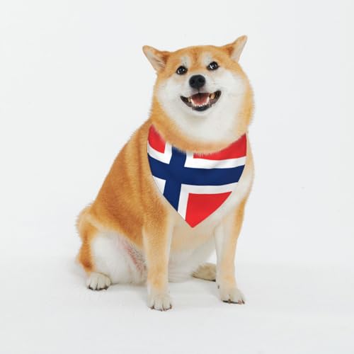 Hundehalstücher mit norwegischer Flagge, verstellbar, für kleine bis große Hunde, Welpen, Katzen, Schwarz Hundehalstücher mit norwegischer Flagge, verstellbar, für kleine bis große Hunde, Welpen, Katzen, Schwarz von BOXILTD