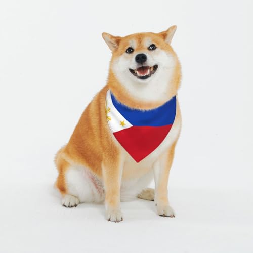 Hundehalstücher mit philippinischer Flagge, verstellbar, für kleine bis große Hunde, Welpen, Katzen, Schwarz Hundehalstücher mit philippinischer Flagge, verstellbar, für kleine bis große Hunde, Welpen, Katzen, Schwarz von BOXILTD