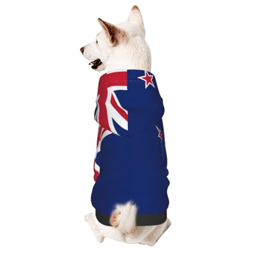 Hundekleidung für kleine Hunde mit neuseeländischer Flagge, niedlicher Kapuzenpullover für kleine und mittelgroße Hunde und Katzen Hundekleidung für kleine Hunde mit neuseeländischer Flagge, niedlicher Kapuzenpullover für kleine und mittelgroße Hunde und Katzen von BOXILTD