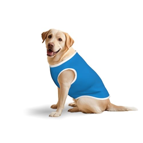 Hundekleidung für mittelgroße und große Hunde, weiche Baumwolle, für den täglichen Gebrauch, Spazierengehen, Naturblau (groß, blau, gelb) von BOXILTD