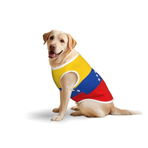 Hundekleidung mit Flagge Venezuelas für mittelgroße und große Hunde, weiche Baumwolle, Haustierkleidung für den täglichen Gebrauch, Spazierengehen, Größe L, Blau, Gelb von BOXILTD