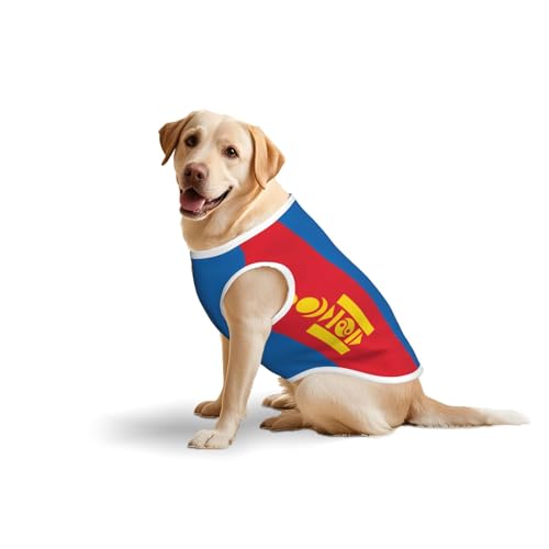 Hundekleidung mit mongolischer Flagge für mittelgroße und große Hunde, weiche Baumwolle, Haustierkleidung für den täglichen Gebrauch, Spazierengehen, Größe L, Blau, Gelb von BOXILTD