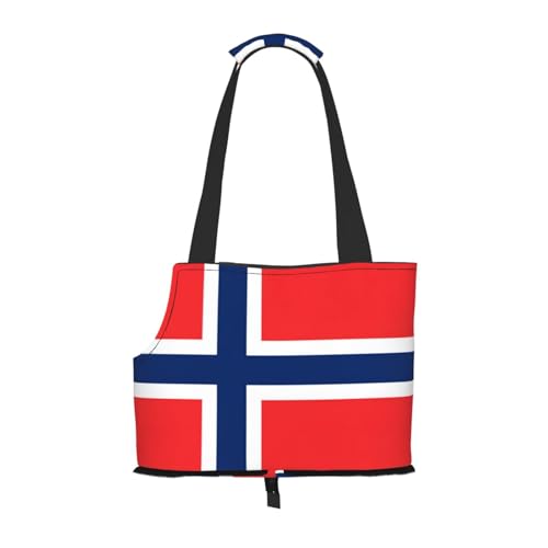 Hundetragetasche mit norwegischer Flagge, Haustier-Tragetasche, geeignet für Welpen, kleine Katzen im Freien, Schwarz Hundetragetasche mit norwegischer Flagge, Haustier-Tragetasche, geeignet für Welpen, kleine Katzen im Freien, Schwarz von BOXILTD
