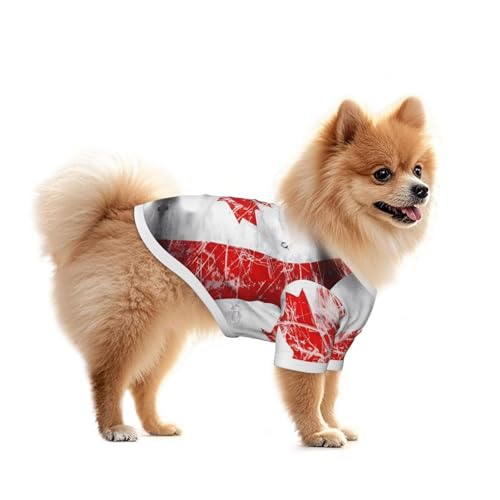 Hundeweste im Retro-Stil mit Kanada-Flagge, Sommer-Haustierkleidung für kleine Hunde, geeignet für Spaziergänge und Outdoor-Aktivitäten Hundeweste im Retro-Stil mit Kanada-Flagge, Sommer-Haustierkleidung für kleine Hunde, geeignet für Spaziergänge und Outdoor-Aktivitäten von BOXILTD