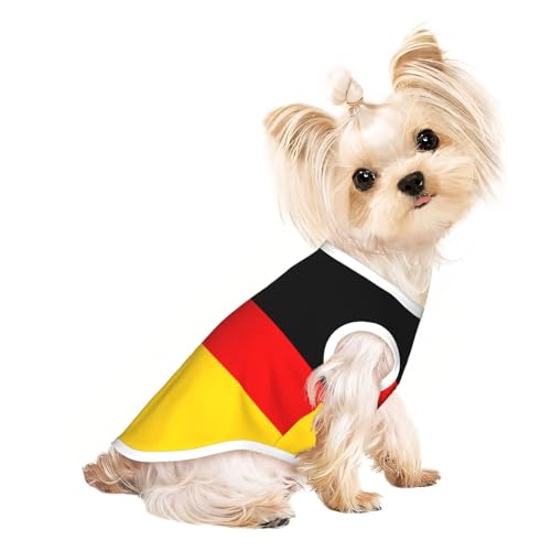 Hundeweste mit deutscher Flagge, leicht, dehnbar, weich, leicht, atmungsaktiv, für Welpen, kleine, mittelgroße Hunde, Kätzchen, Katzen Hundeweste mit deutscher Flagge, leicht, dehnbar, weich, leicht, atmungsaktiv, für Welpen, kleine, mittelgroße Hunde, Kätzchen, Katzen von BOXILTD