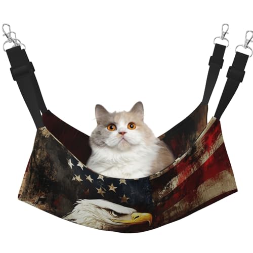 North American Eagle Haustierhängematte für Katzen - Perfekte Katzenfensterhängematte für große Katzen, Frettchen, Kaninchen & Kleintiere, Schwarz von BOXILTD