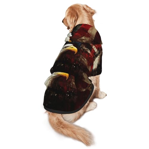 North American Eagle Hunde-Kapuzenpullover – Hunde-Kapuzenpullover für mittelgroße und große Hunde – stilvolles Haustier-Sweatshirt mit Tasche und Loch für die Leine North American Eagle Hunde-Kapuzenpullover – Hunde-Kapuzenpullover für mittelgroße und große Hunde – stilvolles Haustier-Sweatshirt mit Tasche und Loch für die Leine von BOXILTD
