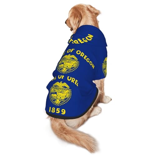 Oregon Hunde-Kapuzenpullover mit Staatsflagge, Hunde-Kapuzenpullover für mittelgroße und große Hunde, stilvolles Haustier-Sweatshirt mit Tasche und Loch für die Leine Oregon Hunde-Kapuzenpullover mit Staatsflagge, Hunde-Kapuzenpullover für mittelgroße und große Hunde, stilvolles Haustier-Sweatshirt mit Tasche und Loch für die Leine von BOXILTD