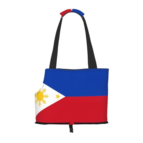 Philippinische Flagge Hundetrage und Katzentragetasche, geeignet für Welpen, kleine Katzen im Freien, Schwarz Philippinische Flagge Hundetrage und Katzentragetasche, geeignet für Welpen, kleine Katzen im Freien, Schwarz von BOXILTD