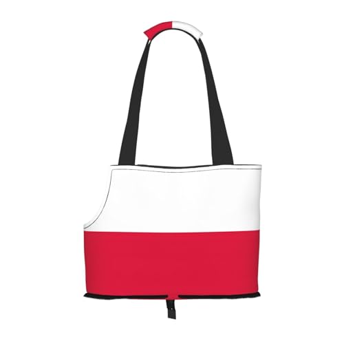 Polnische Flagge Hundetragetasche und Katzentragetasche, geeignet für Welpen, kleine Katzen im Freien, Schwarz Polnische Flagge Hundetragetasche und Katzentragetasche, geeignet für Welpen, kleine Katzen im Freien, Schwarz von BOXILTD
