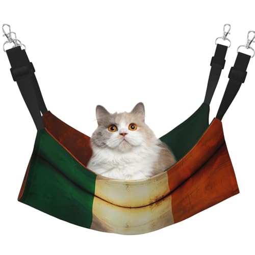 Retro Irische Flagge Haustier Hängematte für Katzen - Perfekte Katzenfensterhängematte für große Katzen, Frettchen, Kaninchen & Kleintiere, Schwarz Retro Irische Flagge Haustier Hängematte für Katzen - Perfekte Katzenfensterhängematte für große Katzen, Frettchen, Kaninchen & Kleintiere, Schwarz von BOXILTD