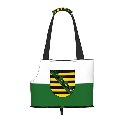 Saxony Flag Hundetragetasche, Tragetasche für Haustiere, geeignet für Welpen, kleine Katzen im Freien, Schwarz Saxony Flag Hundetragetasche, Tragetasche für Haustiere, geeignet für Welpen, kleine Katzen im Freien, Schwarz von BOXILTD