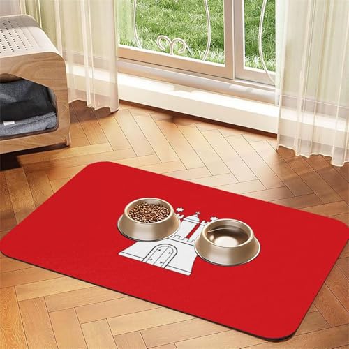 The Hamburg Flag Pet Feeding Mat for Dogs & Cats - Easy Clean & Portable Dog Bowl Mat, Quick Dry Water Dispenser Mat for Dog and Cat (30x45, Black) von BOXILTD
