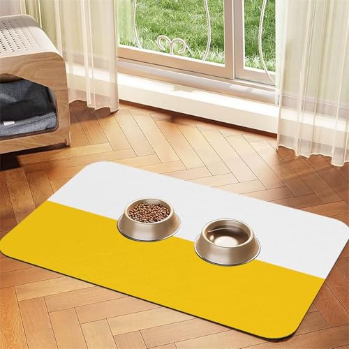 The Schlesische Flagge, Haustier-Futtermatte für Hunde und Katzen, leicht zu reinigen und tragbar, schnell trocknend, Wasserspendermatte für Hund und Katze (30 x 45 cm, Schwarz) von BOXILTD