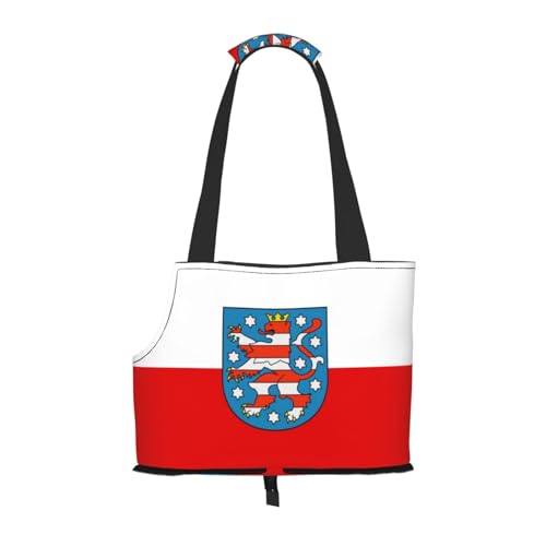 Thüringen Flagge Hundetragetasche und Katzentragetasche, geeignet für Welpen, kleine Katzen im Freien, Schwarz Thüringen Flagge Hundetragetasche und Katzentragetasche, geeignet für Welpen, kleine Katzen im Freien, Schwarz von BOXILTD