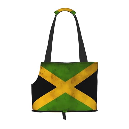 Tragetasche für Hunde und Katzen, Motiv: alte Jamaikanische Flagge, Haustier-Tragetasche, geeignet für Welpen, kleine Katzen im Freien, Schwarz Tragetasche für Hunde und Katzen, Motiv: alte Jamaikanische Flagge, Haustier-Tragetasche, geeignet für Welpen, kleine Katzen im Freien, Schwarz von BOXILTD