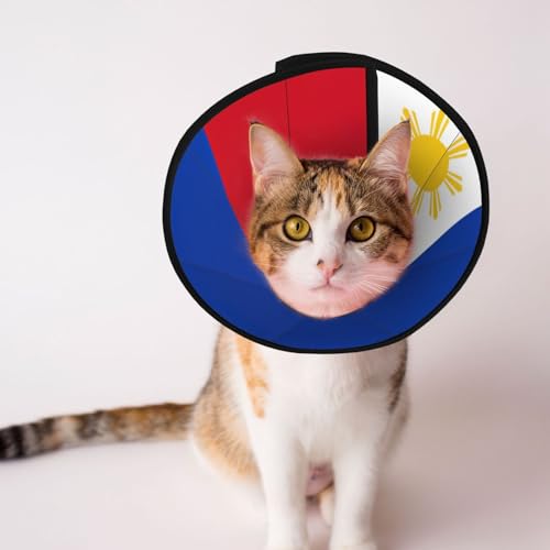 Weiches Hundehalsband mit philippinischer Flagge, Depets, verstellbar, für Katzen, Kätzchen, Kaninchen, bequemes elisabethanisches Halsband Weiches Hundehalsband mit philippinischer Flagge, Depets, verstellbar, für Katzen, Kätzchen, Kaninchen, bequemes elisabethanisches Halsband von BOXILTD