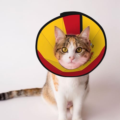 Weiches Hundehalsband mit spanischer Flagge, Depets, verstellbar, für Katzen, Kätzchen, Kaninchen, bequemes elisabethanisches Halsband Weiches Hundehalsband mit spanischer Flagge, Depets, verstellbar, für Katzen, Kätzchen, Kaninchen, bequemes elisabethanisches Halsband von BOXILTD