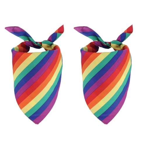 BOXOB 2 Stück Regenbogen Halstuch, LGBT Gay Pride Haustier-Bandana Schals Bunt Hundehalstücher Pride Day-Bekleidung für Kleine Mittelgroße und Große Hunde von BOXOB