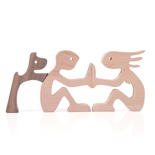 BOXOB 3 Stück Hund Familie Figuren aus Holz, Hund Andenken Geschenke Holz Skulptur Haustier Statuen für Paar Zuhause Dekor Verlust BOXOB 3 Stück Hund Familie Figuren aus Holz, Hund Andenken Geschenke Holz Skulptur Haustier Statuen für Paar Zuhause Dekor Verlust von BOXOB