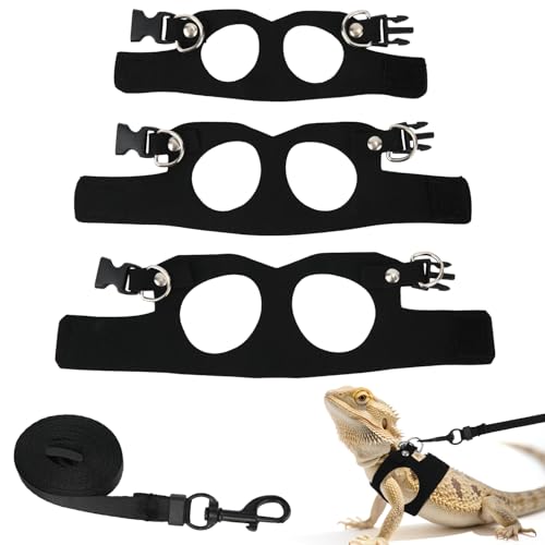 BOXOB 3stk Teiliges Set mit Geschirr und Leine Bartagamen, 3 Größen Eidechsen-Training Gehleder Verstellbare Weste Weichem Leder Eidechsen GEH-Traktionsseil für Kleine Reptilien Tier-Eichhörnchen BOXOB 3stk Teiliges Set mit Geschirr und Leine Bartagamen, 3 Größen Eidechsen-Training Gehleder Verstellbare Weste Weichem Leder Eidechsen GEH-Traktionsseil für Kleine Reptilien Tier-Eichhörnchen von BOXOB