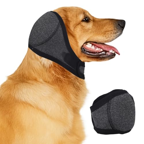 BOXOB Hunde Ohrenschutz, Verstellbar Hundeohrabdeckung Lärmschutz Komfortabel Leise Beruhigende Hundehaube Ohrenschützer Zubehör für die Badepflege Donnerfeuerwerk (M) von BOXOB