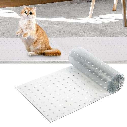Bodenschutzmatte Teppich, 2,5m Teppichschutzmatte für Haustiere Anti-Kratzer Kunststoff Teppichläufer mit Spikes einfach zu Schneiden Katzenkratzteppich um Ihr Haus Sauber zu Halten DIY von BOXOB