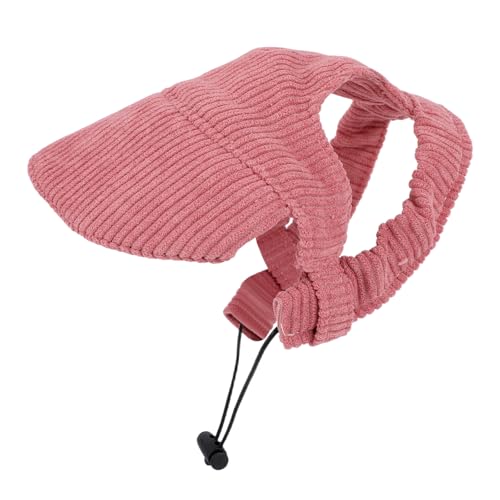Hund Baseballkappe, Staubrosa Katze Hund Sommer Strandvisor Hut mit Ohrenlöchern und Seilclip Verstellbare Welpen Sonnenmütze Kopfbedeckung Sonnenschutz Mütze für Haustiere (Mittel) von BOXOB